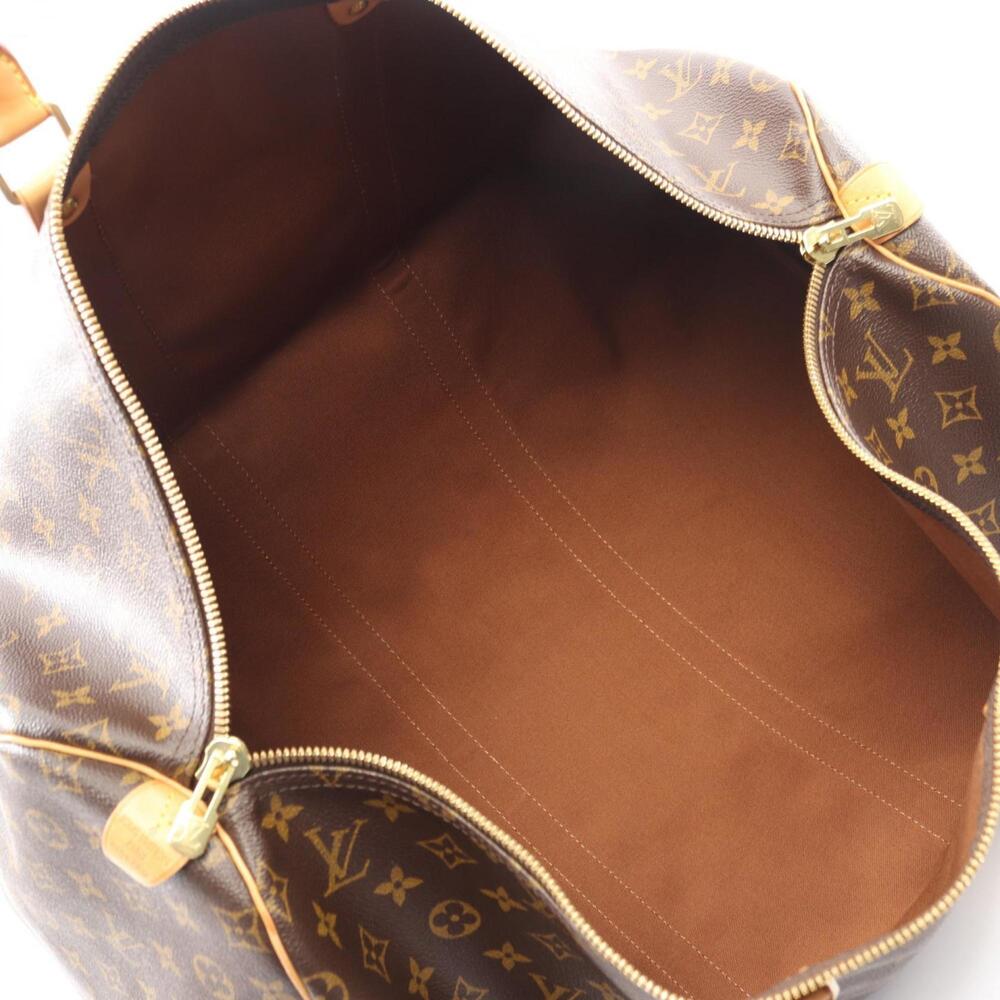 LOUIS VUITTON Brown Monogram Leather Keepall 55 Boston Bag - Picture 3 of 10
